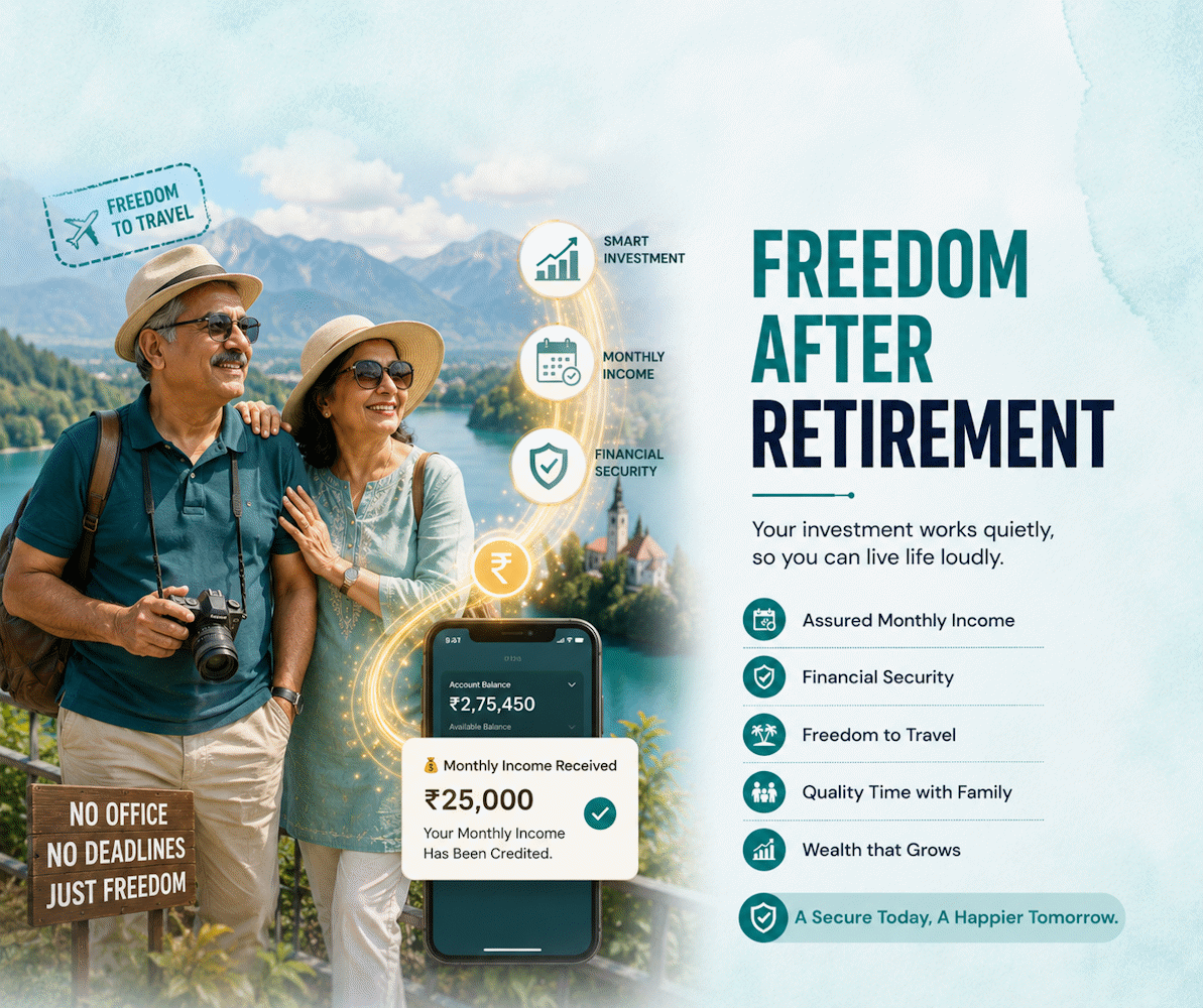 Illustration highlighting monthly income scheme benefits